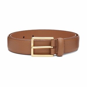 Tan Soft Grained Calf Leather Belt